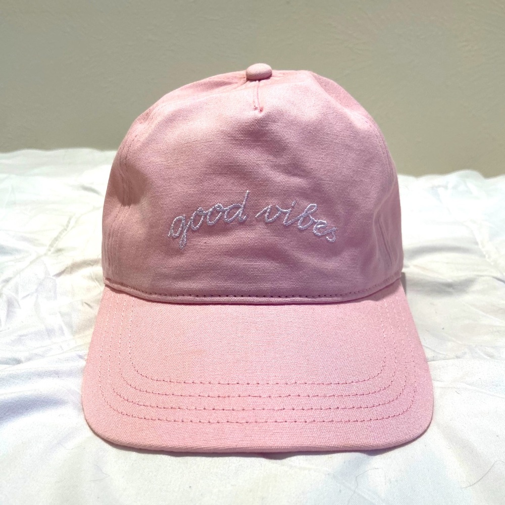 Brand New Baby Pink Good Vibes Baseball Cap